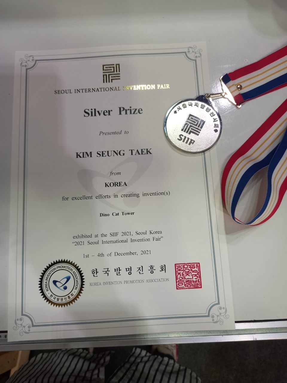 서울 국제 발명전시회 디노 캣타워 은상 수상